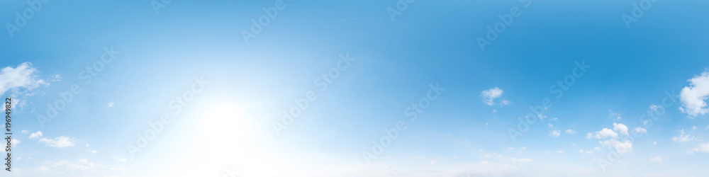 360 degree sky panorama clear blue sky with cloud - obrazy, fototapety, plakaty 