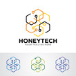 Honey Tech Logo Template Design Vector, Emblem, Design Concept, Creative Symbol, Icon