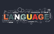 Design Concept Of Word LANGUAGE Website Banner.