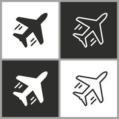 Wall Mural - Airplane - vector icon.