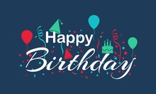 Happy Birthday Typographic Vector Design For Greeting Card, Birthday Card, Invitation Card, Vector Illustration