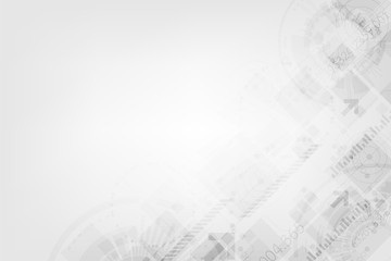 Vector background in technology concept on a gray background.