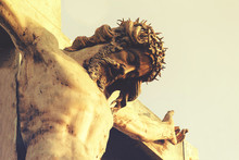 Jesus Christ In A Crown Of Thorns, Crucifixion. The Concept Of Faith In God