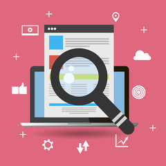 Search engine optimization flat design eps 10 vector