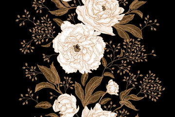 Floral vintage seamless pattern.