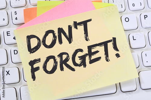 Fotografía Don't forget date meeting remind reminder notepaper business concept