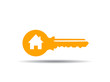 vector illustration of key with house