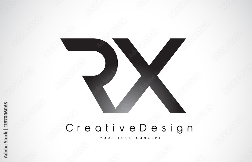 RX R X Letter Logo Design. Creative Icon Modern Letters Vector Logo ...