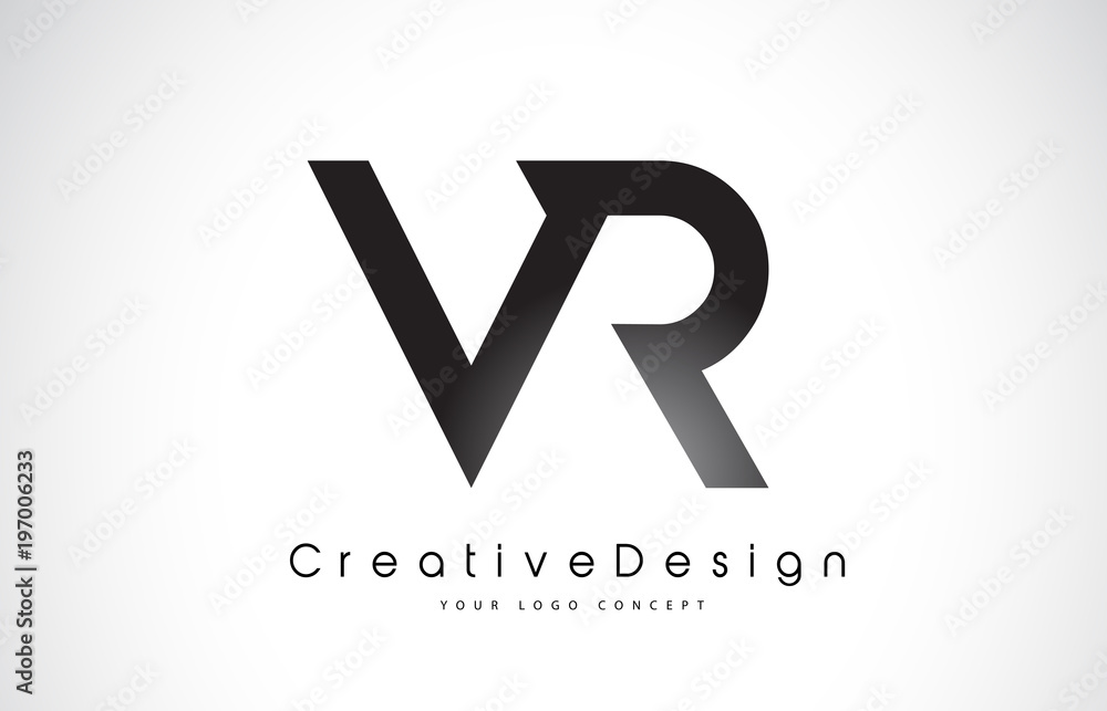 VR V R Letter Logo Design. Creative Icon Modern Letters Vector Logo ...