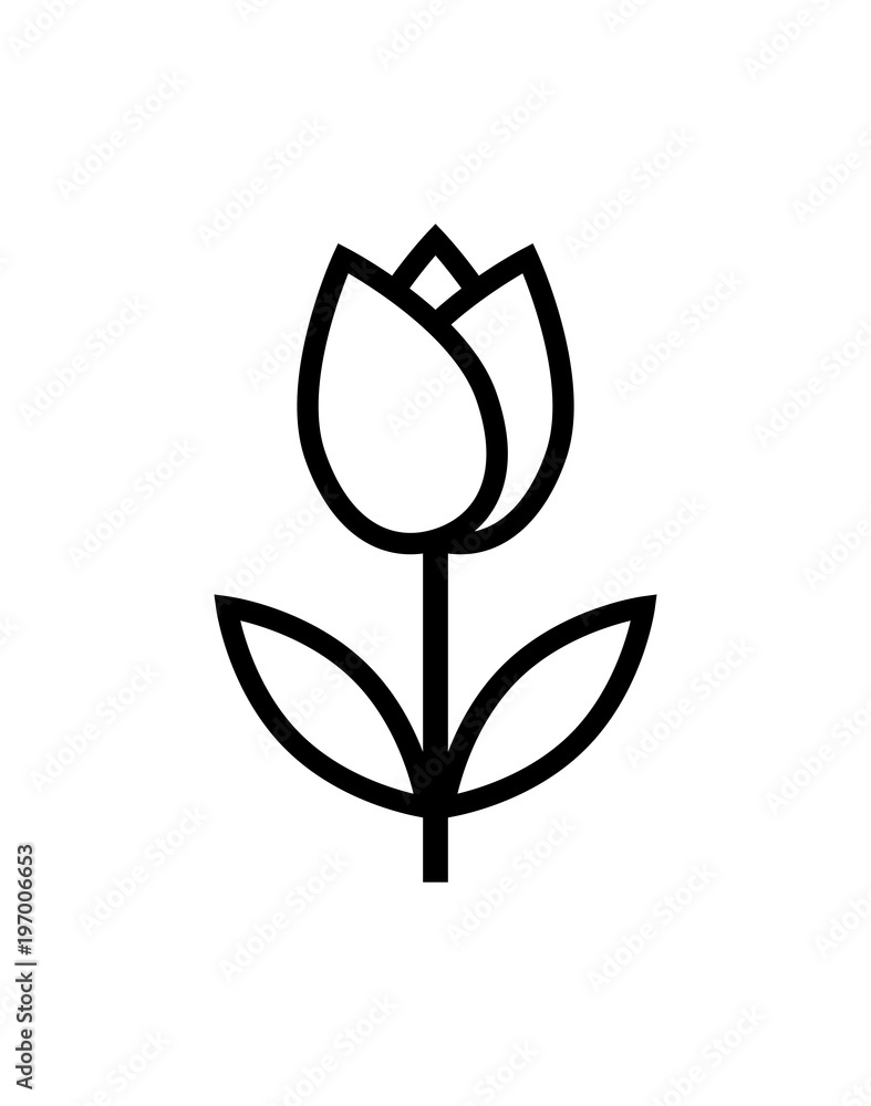 tulip flower icon - obrazy, fototapety, plakaty 