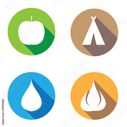 Main Needs In Survival Food Water Fire Shelter Buy This Stock Vector And Explore Similar Vectors At Adobe Stock Adobe Stock