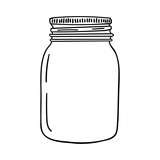 Fototapeta  - Hand drawn mason jar. Contour sketch. Vector