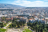 Fototapeta Miasta - View of Athesn from Acropolis hill on sunny day