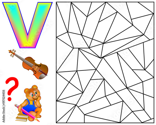 Educational Page With Letter V For Study English Letters Logic Puzzle Game Find And Paint 5 Letters V Vector Image Buy This Stock Vector And Explore Similar Vectors At Adobe Stock