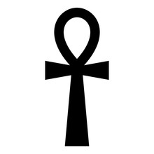 Coptic Cross Ankh Icon Black Color Illustration Flat Style Simple Image