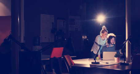 young designers in the night office