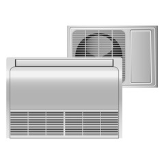 Poster - Air conditioner mockup. Realistic illustration of air conditioner vector mockup for web