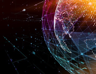 Wall Mural - Earth, representing global network connection, international meaning. 3d illustration