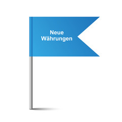 Sticker - blaue Fahne - Neue Währungen