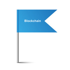 Sticker - blaue Fahne - Blockchain