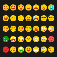 Pixel emoticon set