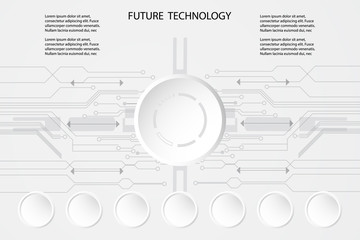 Flow chart connect digital line engineering in world future technology circle background on white  vector illustration Concept