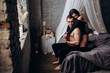 Romantic intimate photo session of a young couple.
