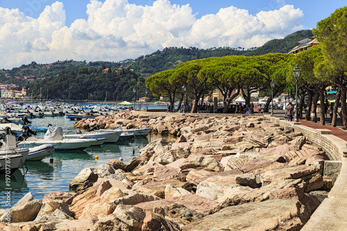 Pedestrian promenade. Lerici, Italy, Ligurian Riviera Poster