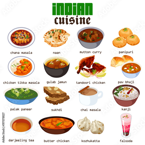 Indian Food Cuisine Illustration - Buy this stock vector and explore ...