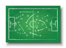 Soccer Cup Formation And Tactic . Blackboard With Football Game Strategy  . Vector For International World Championship Tournament 2018 Concept