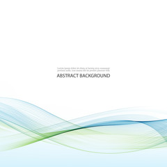 Abstract vector background, blue and green waved lines for brochure, website, flyer design.