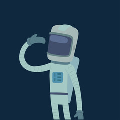 Wall Mural - Astronaut in space vector character having fun spaceman galaxy cosmos atmosphere astronautics system fantasy traveler man.