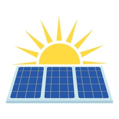 Solar panel icon, flat style