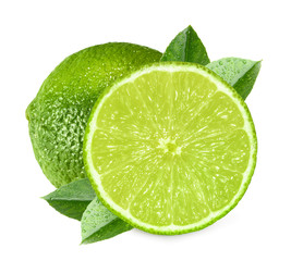 Poster - Limes isolated on white background