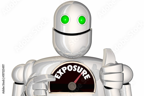 Fotografie, Obraz Exposure Robot Gauge Level Rate Get Attention 3d Illustration