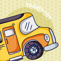 Poster - School bus over colorful background