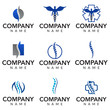 Physical therapy vector logo icon illustration collection
