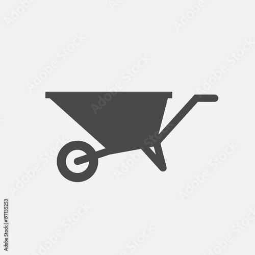 Cuadros en Lienzo wheelbarrow vector icon labor equipment