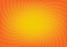 Orange Sun Rays Vector, Sunburst On Orange Color Background. Vector Illustration Background Design.