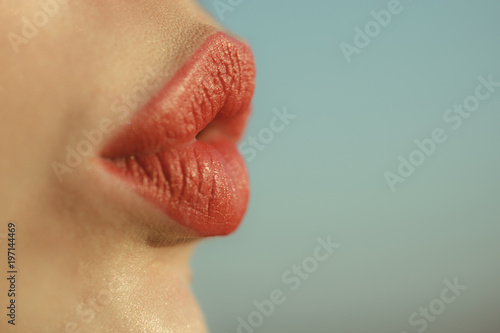 red lipstick kiss
