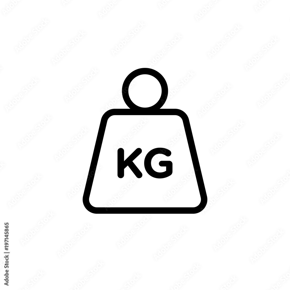 kilogram weight outlined vector icon. Modern simple isolated sign. Pixel perfect vector  illustration for logo, website, mobile app and other designs - obrazy, fototapety, plakaty 