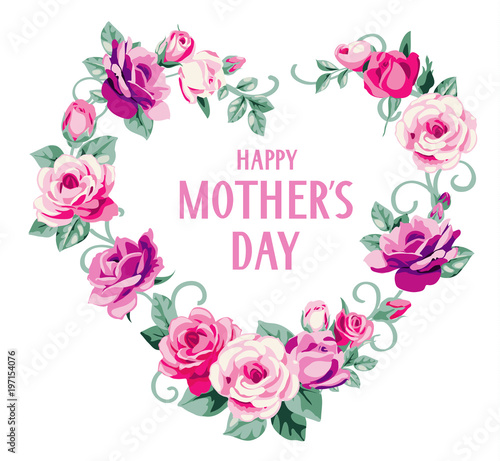 Download Happy Mothers Day text. Decorative holiday card with ...