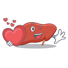 Poster - With heart liver mascot cartoon style