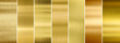 Leinwandbild Motiv Seven various brushed gold metal textures set