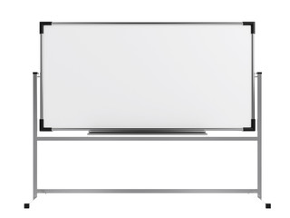 Wall Mural - Empty whiteboard (magnetic board) isolated on white. Mockup template - 3D rendering