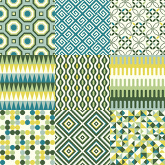 seamless retro geometric pattern set
