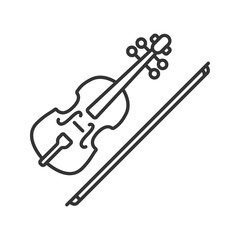 Wall Mural - Violin linear icon