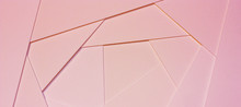 Abstract Geometric Background In Light Pastel Tones From Sheets Of Thick Pale Pink Paper, Cardboard.