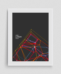 Wall Mural - cover design template. lattice structure. science or technology background. graphic design. 3d grid 