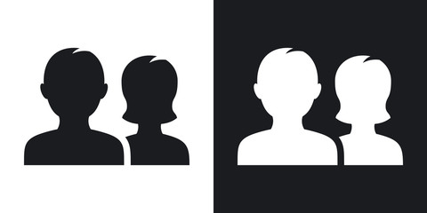Wall Mural - vector user group icon. two-tone version on black and white background